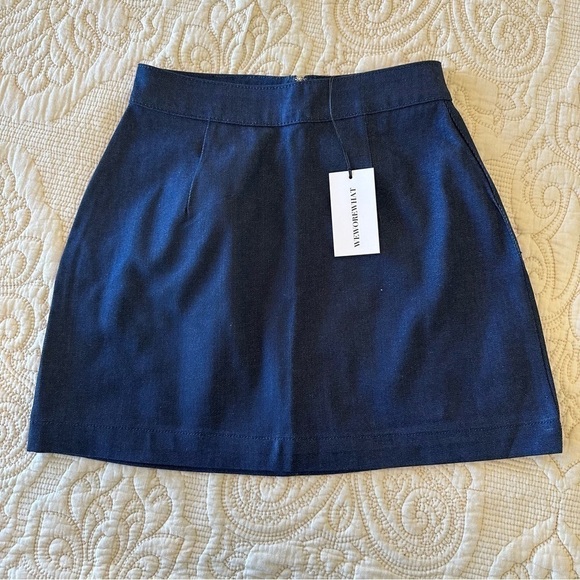 WeWoreWhat Dresses & Skirts - NWT 99% cotton WeWoreWhat denim mini skirt dark wash classic cut women's XS